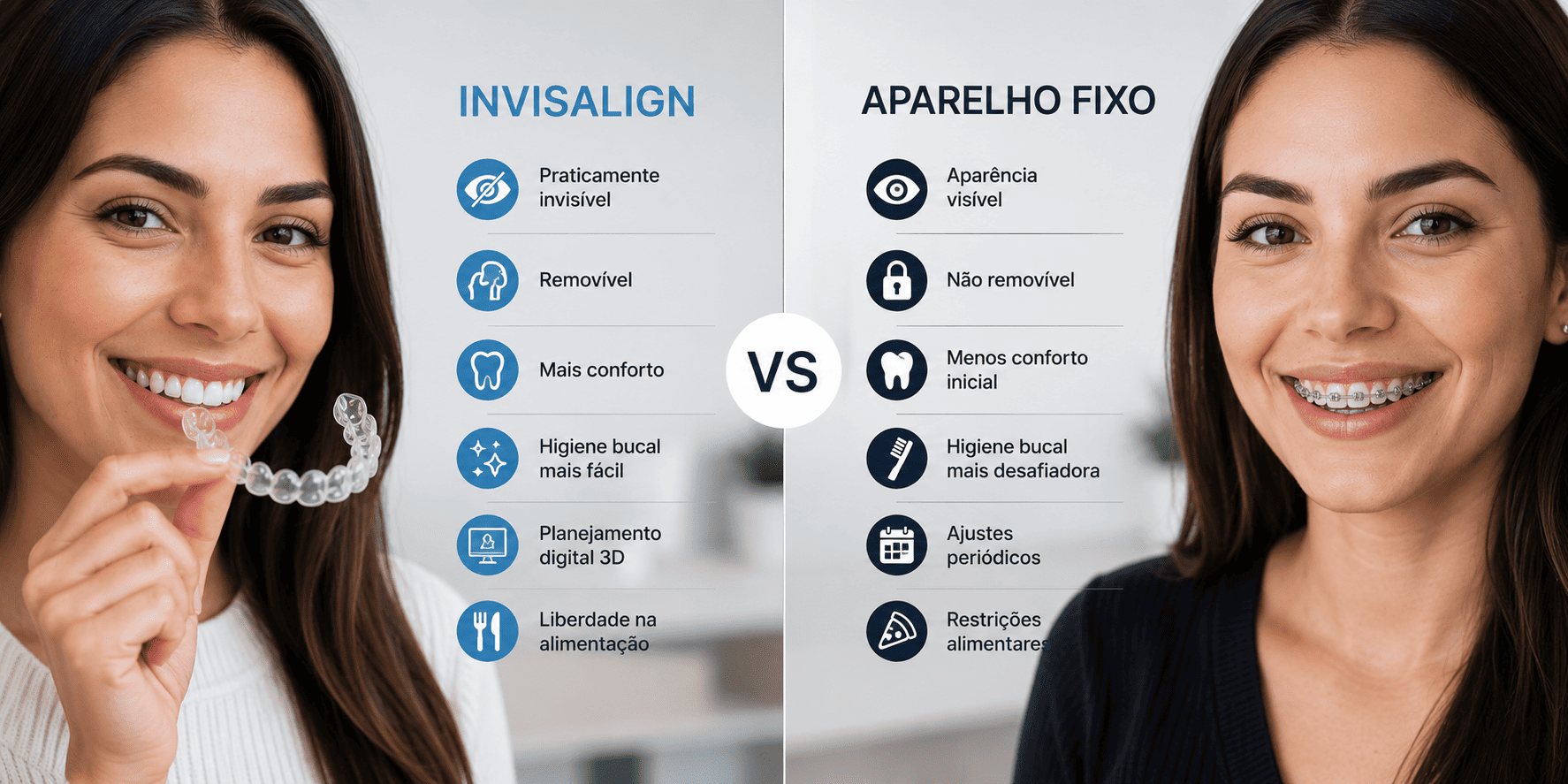 Invisalign X Aparelho fixo